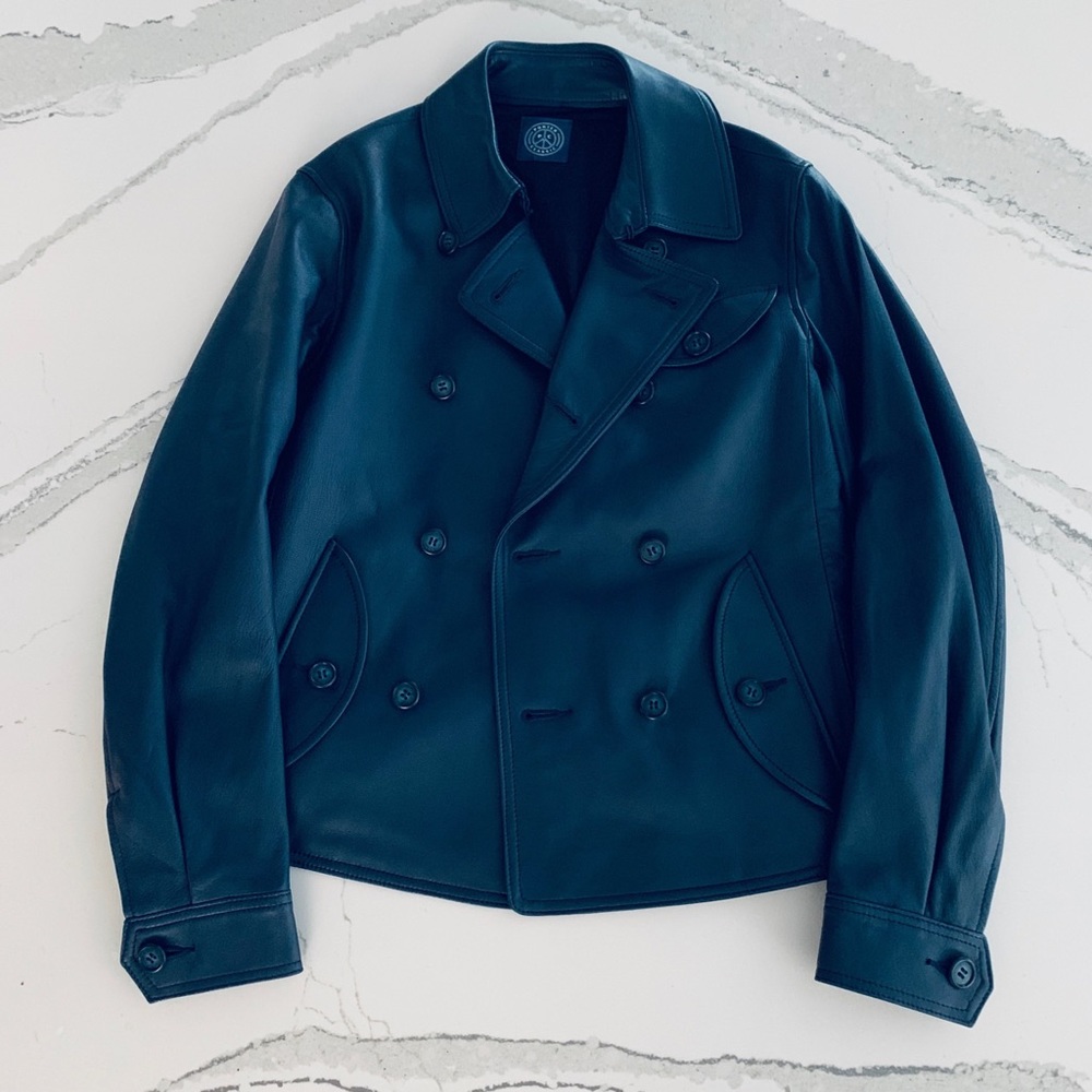 Luxury Sheep Leather Porter Classic Navy Jacket XS, NWOT - Picture 1 of 7